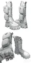 PRADA Brushed rois leather and nylon Monolith boots - Обувь - 3D модель