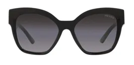 Женские солнцезащитные очки Prada PR 17ZS 1AB09S, цвет: черный, цвет линзы: серый, кошачий глаз, пластик