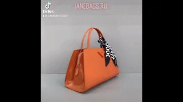 PRADA Brushed Leather Handbag (Orange)