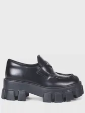 Лоферы кожаные PRADA 1D649MFB055B4L F0002, размер 37.5, цвет черный