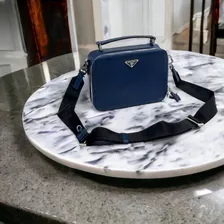 Мужская синяя сумка Prada